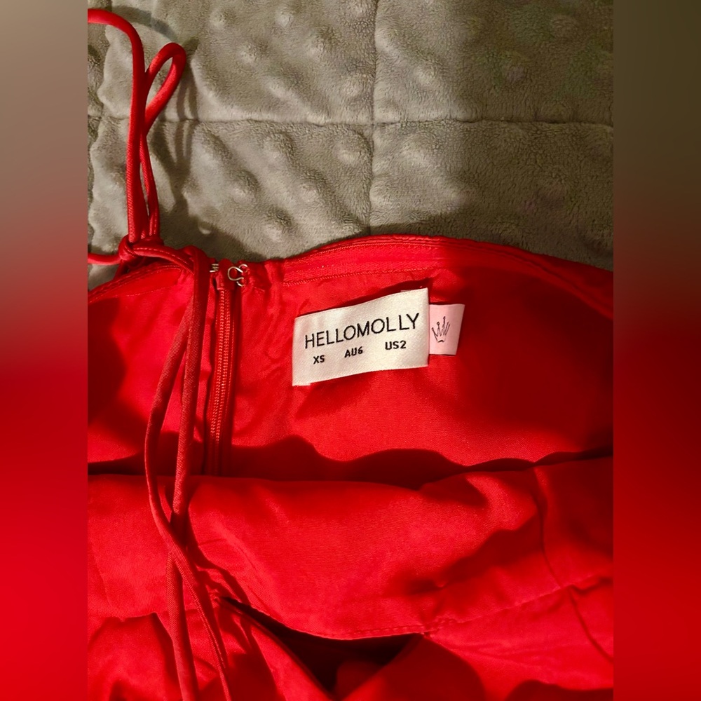 ❤️ 🌹Hello Molly ADMIRED WITH ROSES HALTER SATIN MINI DRESS 🌹 - Picture 10 of 10
